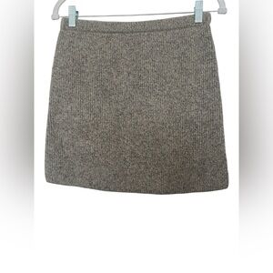 Zara Beige/Gray Ribbed wool blend Knit Skirt
